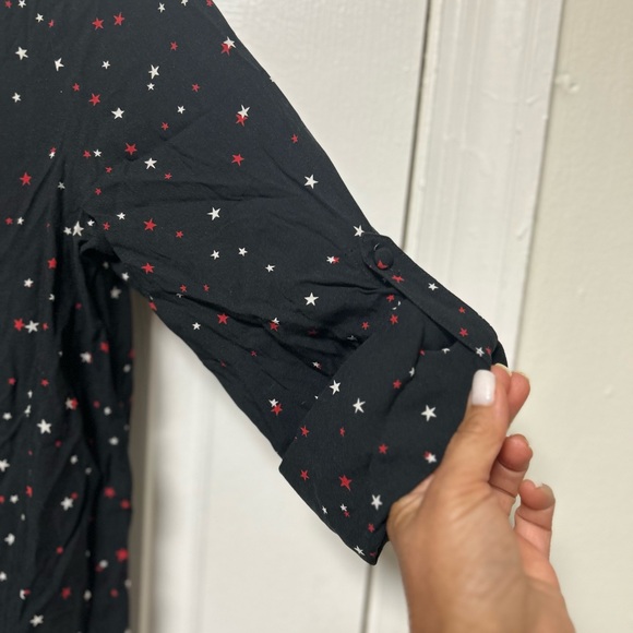 Yumi Kim Black Starts Print Chemise Dress Size Small - Picture 3 of 11